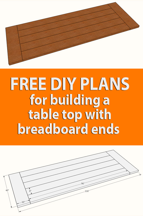 Free DIY Plans for making a table top with breadboard ends » Famous Artisan