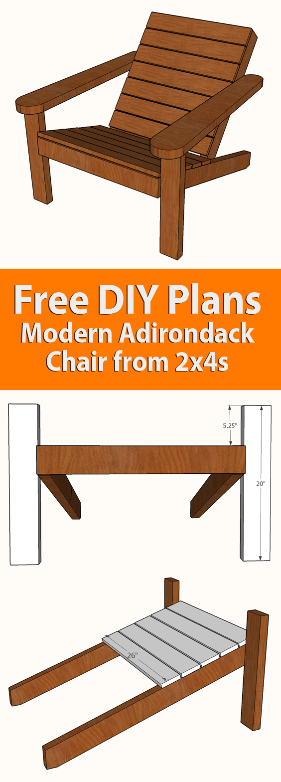 Free Diy Square Adirondack Chair Plans A Modern Design Famous Artisan