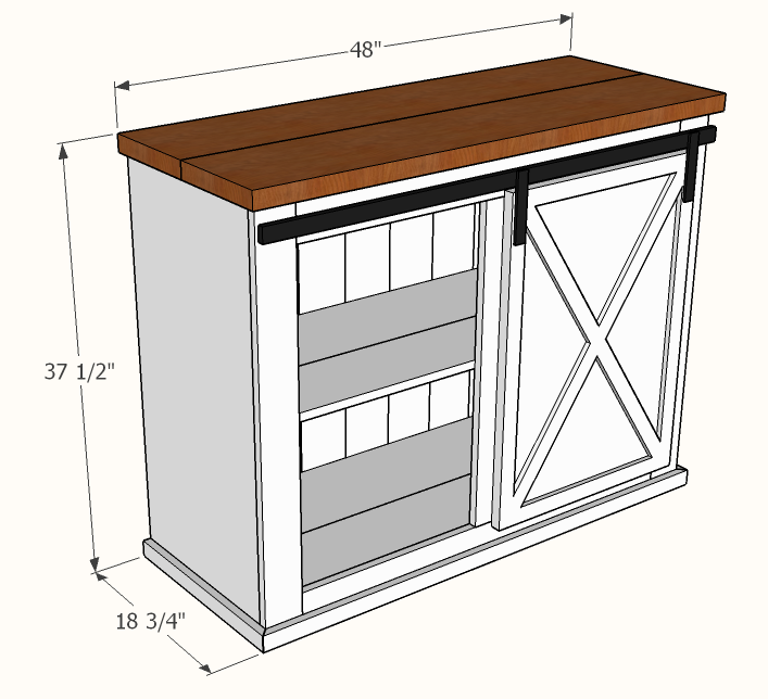 48 Inch Sliding Door Console Plan Dimensions Famous Artisan