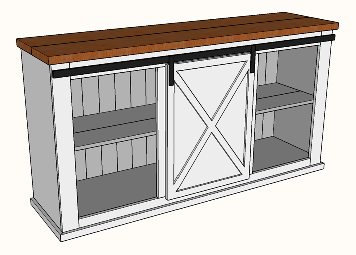 70 Wide Diy Sliding Door Console Plans, How To Build A Console Table With Doors