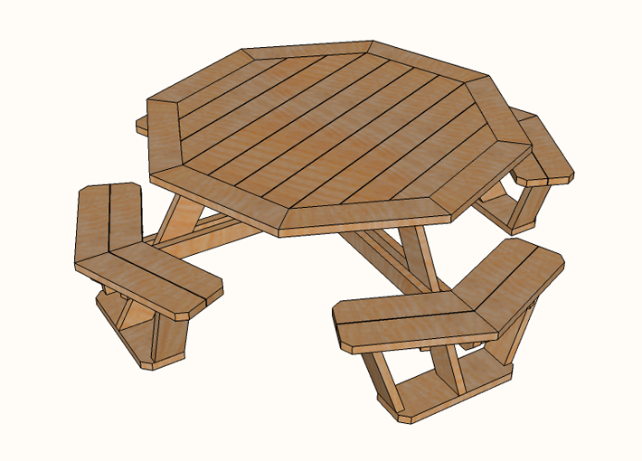 Octagon Picnic Table plans » Famous Artisan (710 x 510 Pixel)