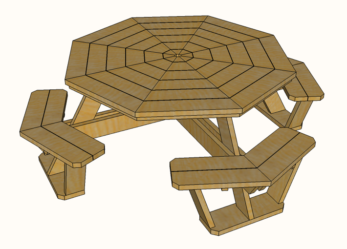 Modular Octagonal Picnic Table Plans » Famous Artisan