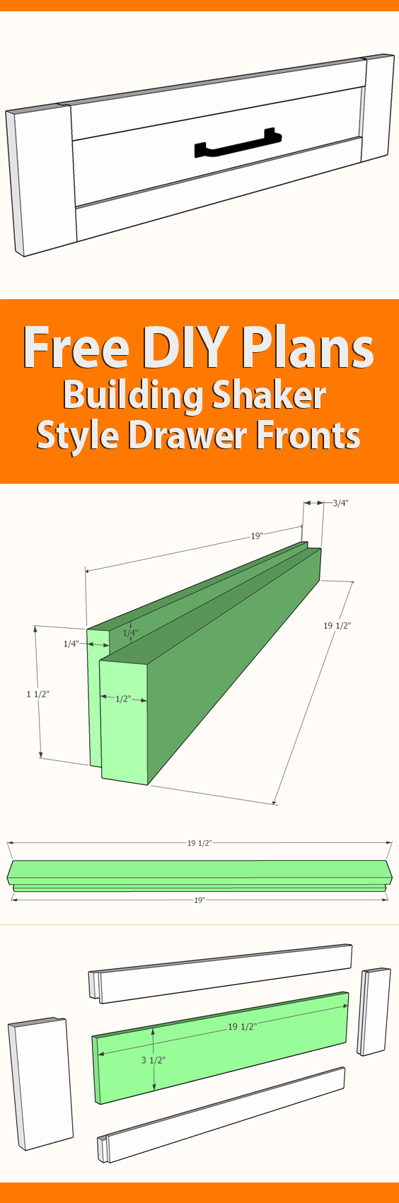 Shaker drawer front plans DIY » Famous Artisan