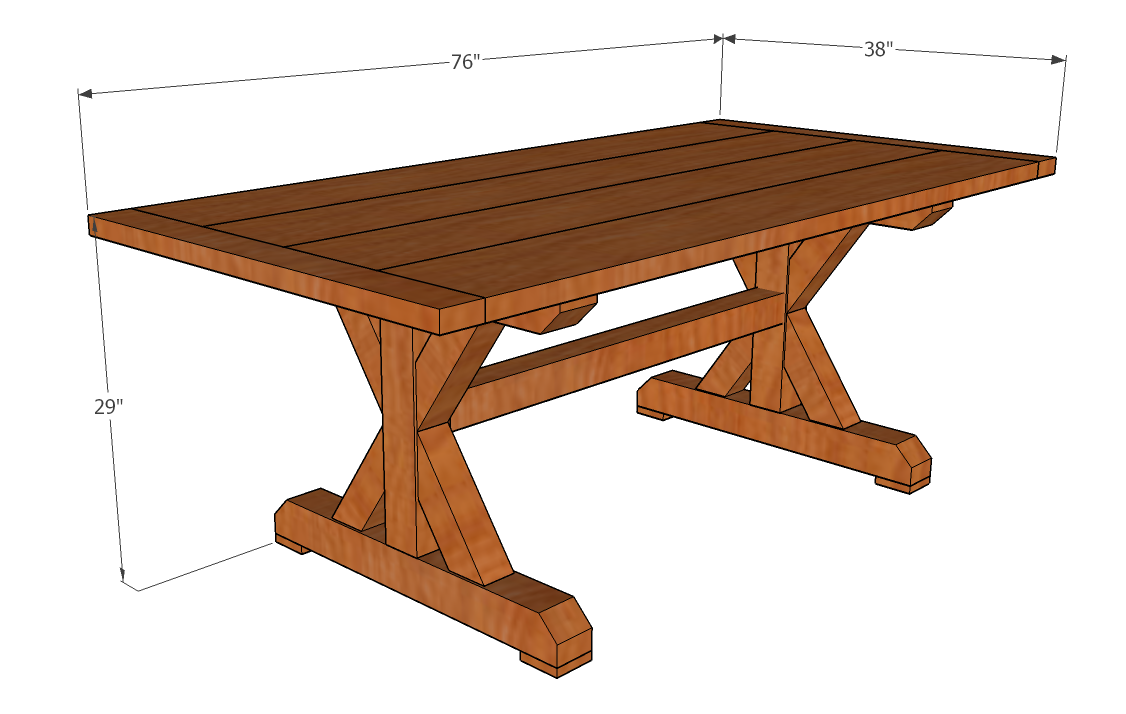 DIY X-base dining table plans » Famous Artisan