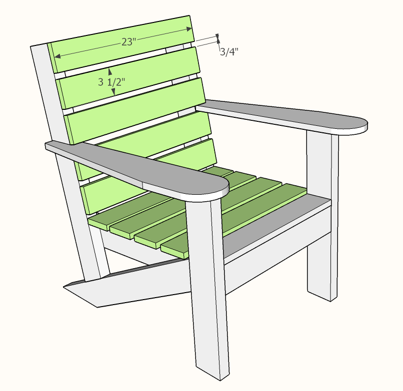 DIY simple garden chair plans - long slats » Famous Artisan