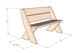 DIY simple four board outdoor bench plans » Famous Artisan