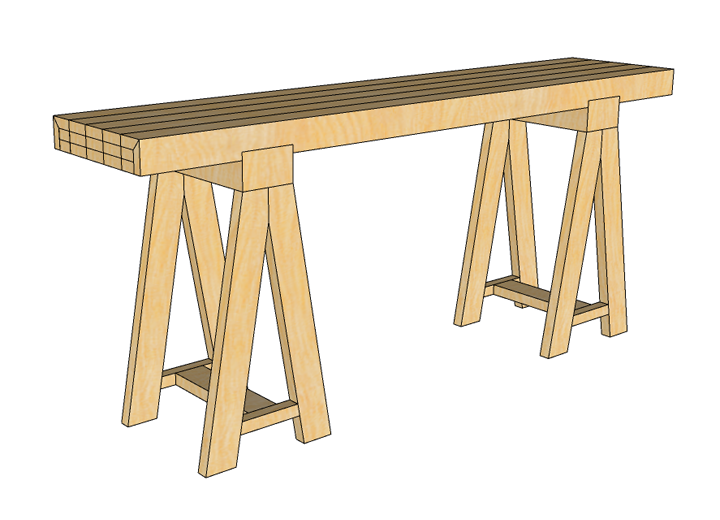 Double A-Base DIY sofa table plans » Famous Artisan